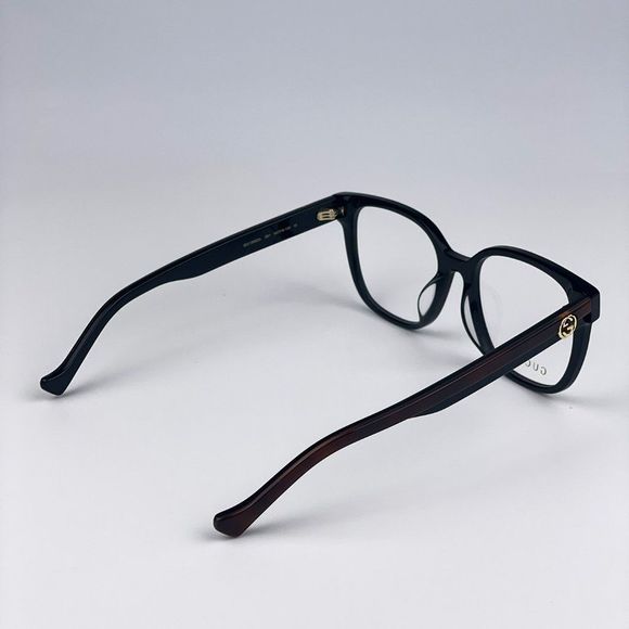 🔥Gucci GG1305OA 001 Eyeglasses Black Havana Rectangle Women - Picture 9 of 13